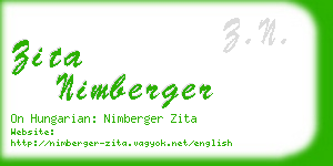 zita nimberger business card